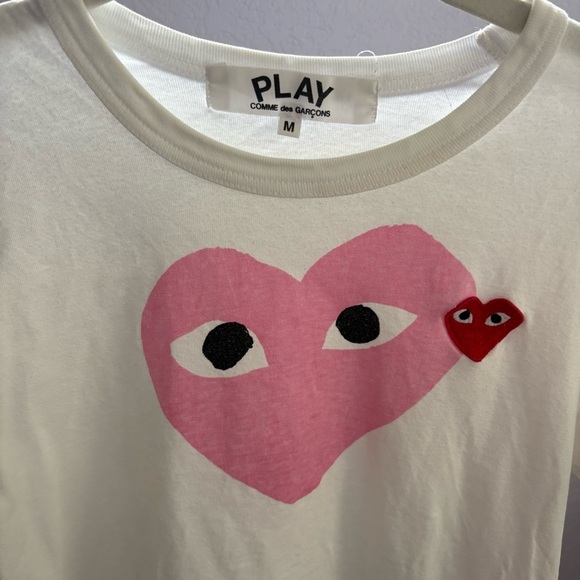 COMMES DES GARCONS CDG Play Japan sz M US sz S Pink Heart Tshirt - Picture 2 of 10